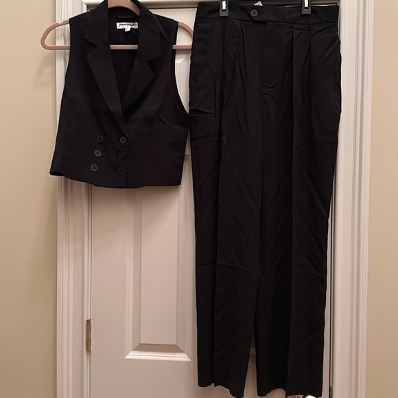 Free People Gabbie Vest Suit Spring Tux Black Set Sz6 NWOT - Picture 7 of 10